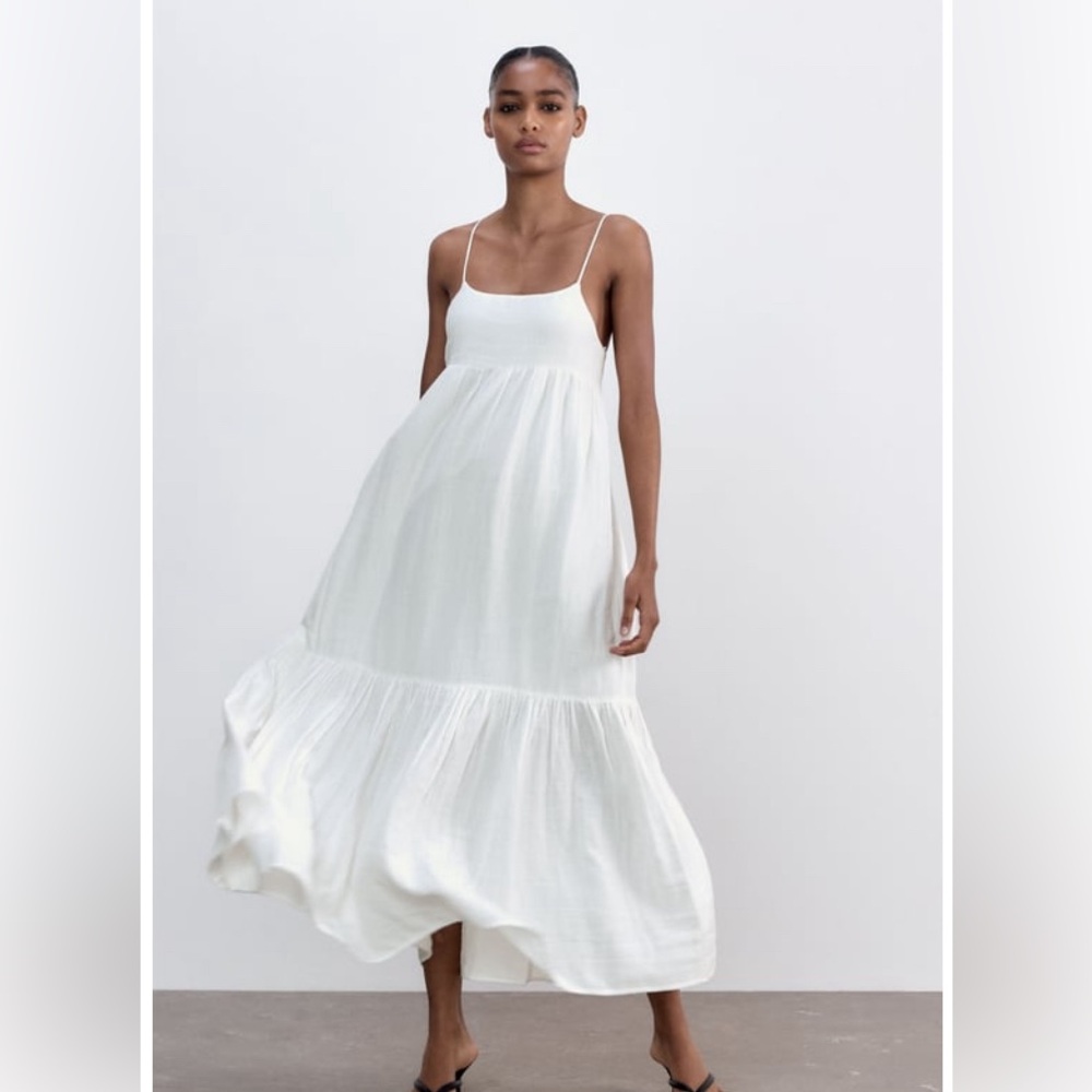 Zara tiered midi dress